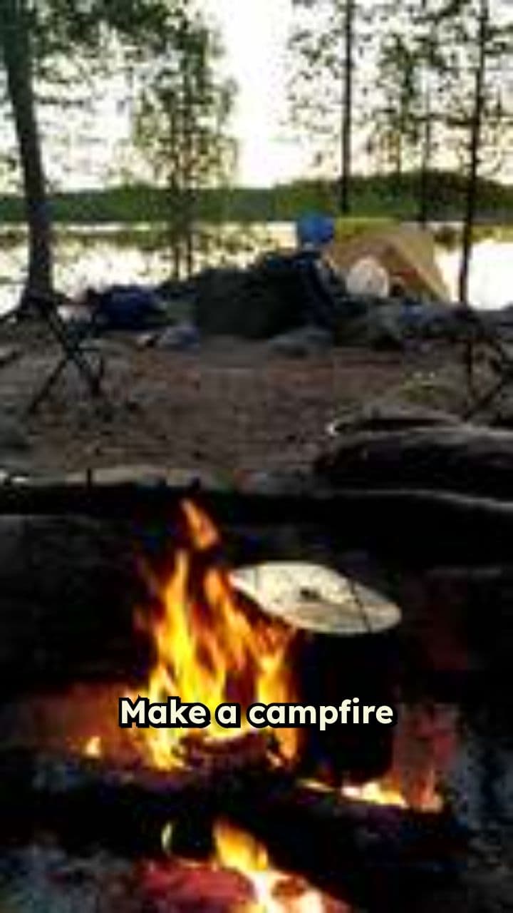 Campfire by a Swedish Lake