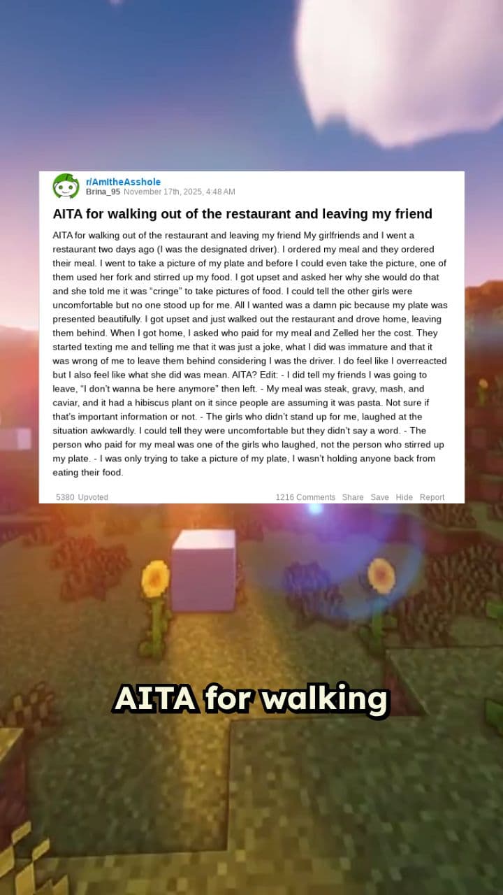 AITA for Leaving After Food Incident?