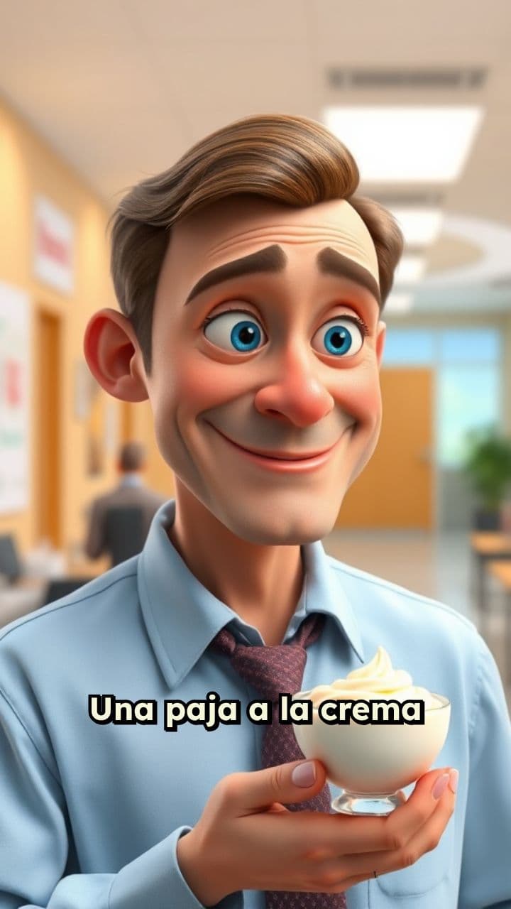Paja a la crema en la oficina