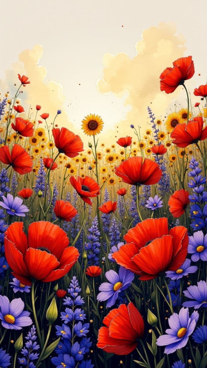 Whimsical Moments in a Flower Field