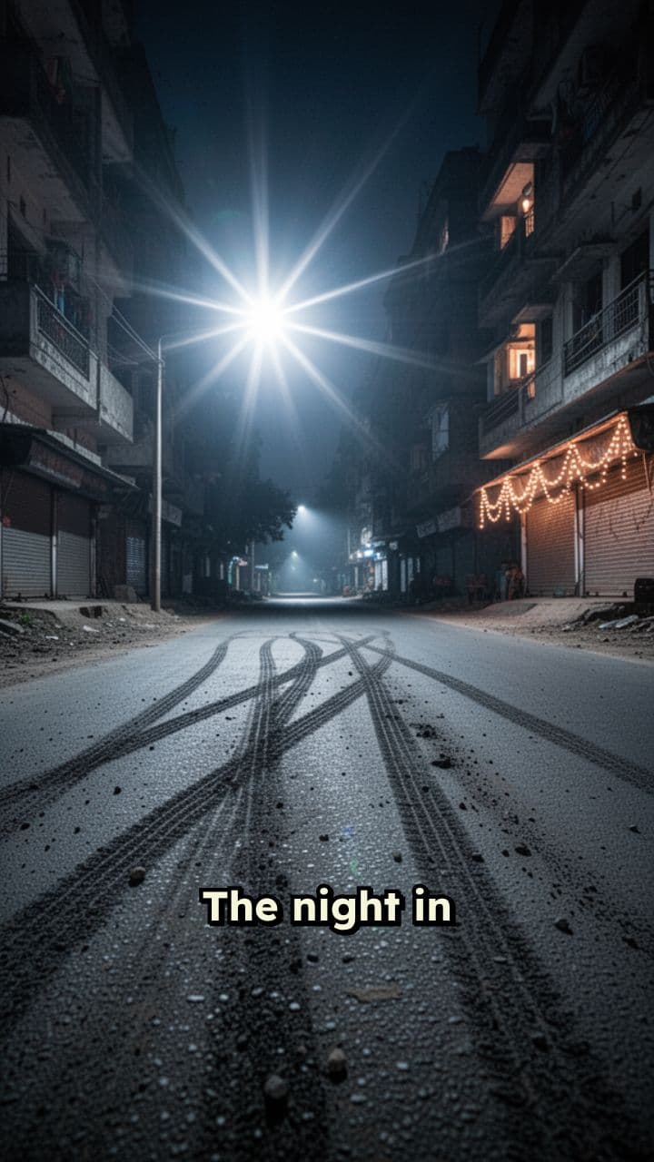 A Midnight Fall on an Indian Street