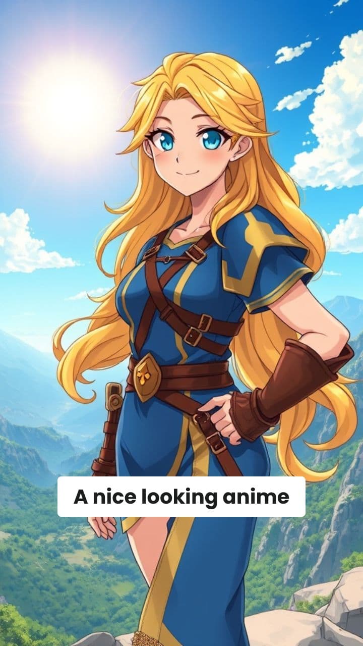 Confident Cheerful Anime Heroine