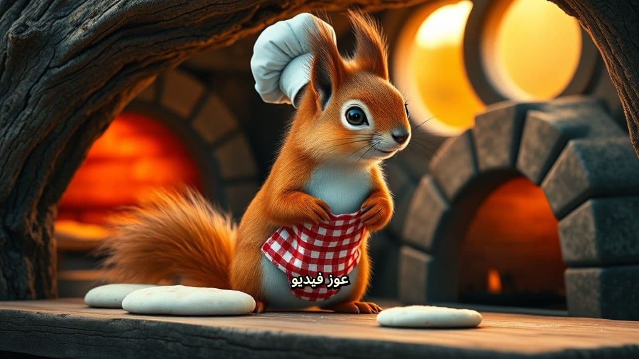 فيديو سنجاب يطبخ بيتزا