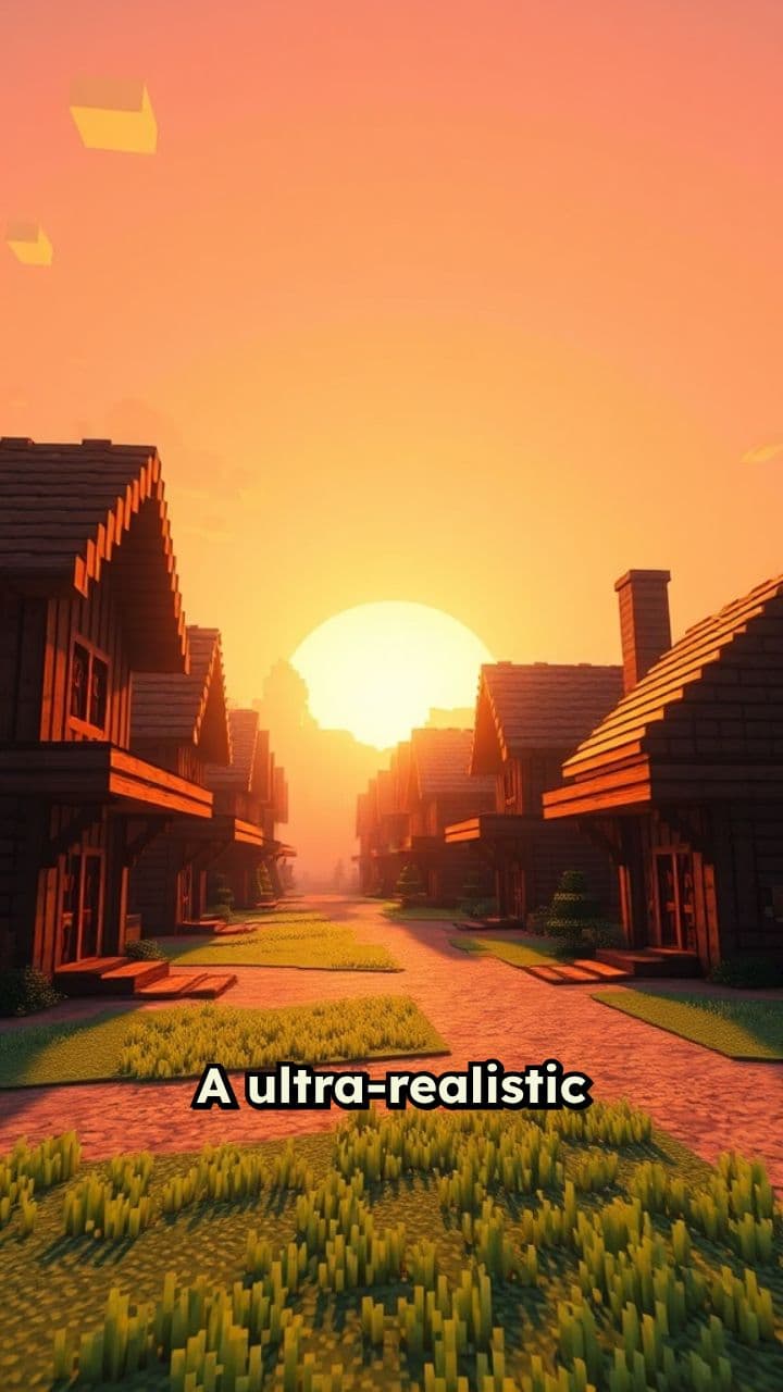 Amanhecer na Vila Minecraft
