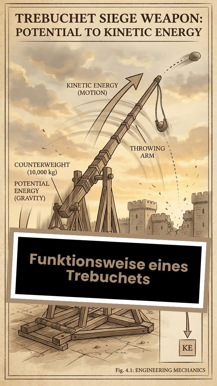 Funktionsweise eines Trebuchets