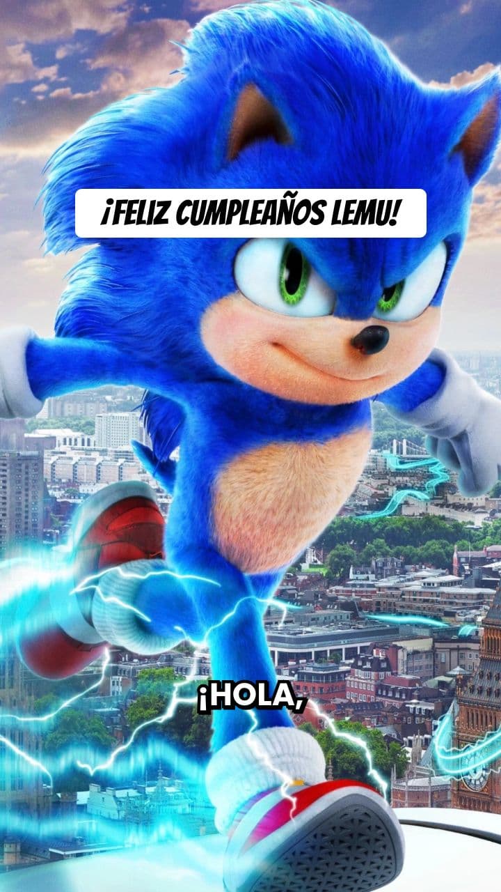 Mensaje de Cumpleaños de Sonic para Lemu