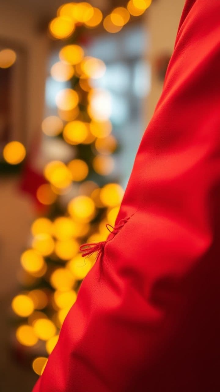 Chaqueta Roja Rota en Navidad