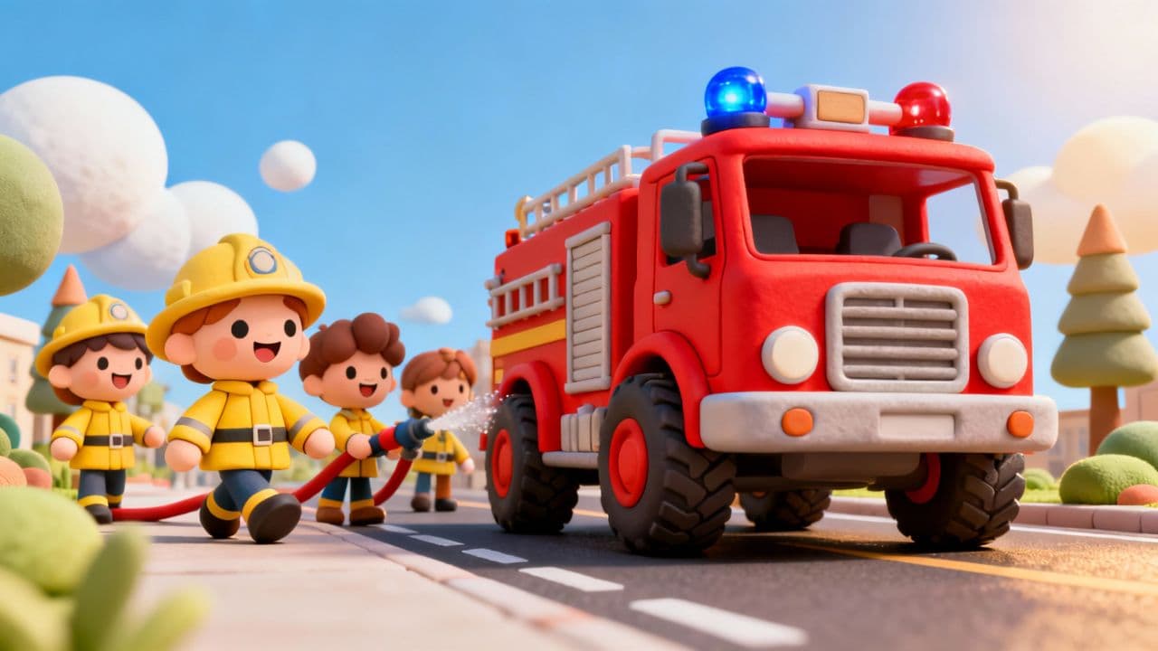 Fire Truck Roll Along Song