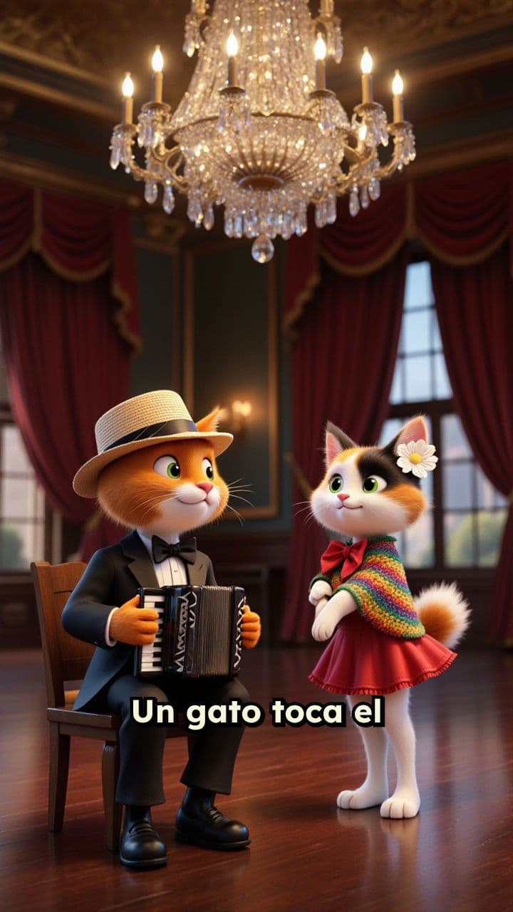 Baile de gatos al acordeón