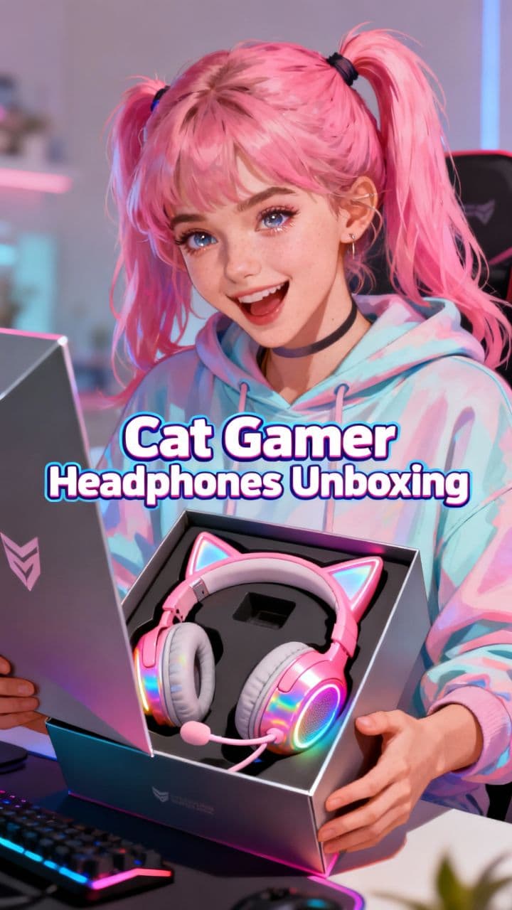 Cat Gamer Headphones Unboxing
