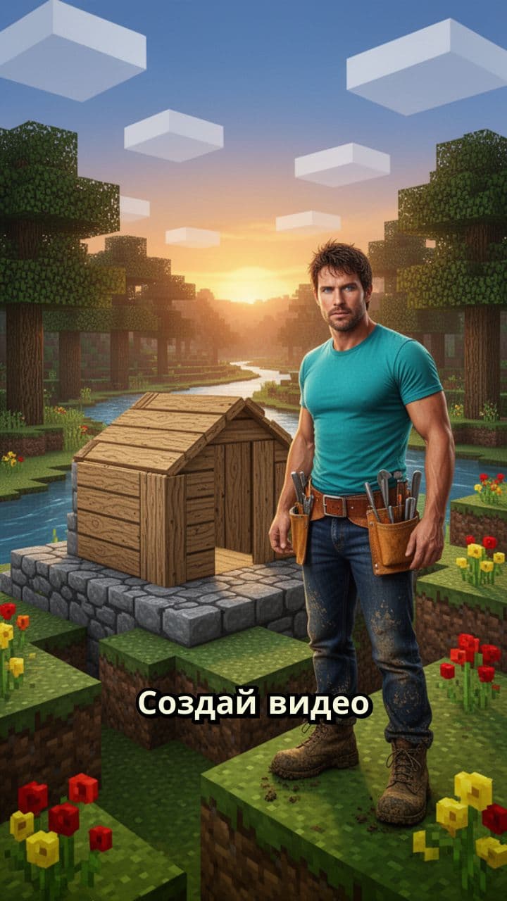 Стив строит дом для выживания