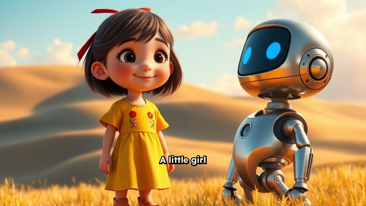 Девочка и робот в казахской степи