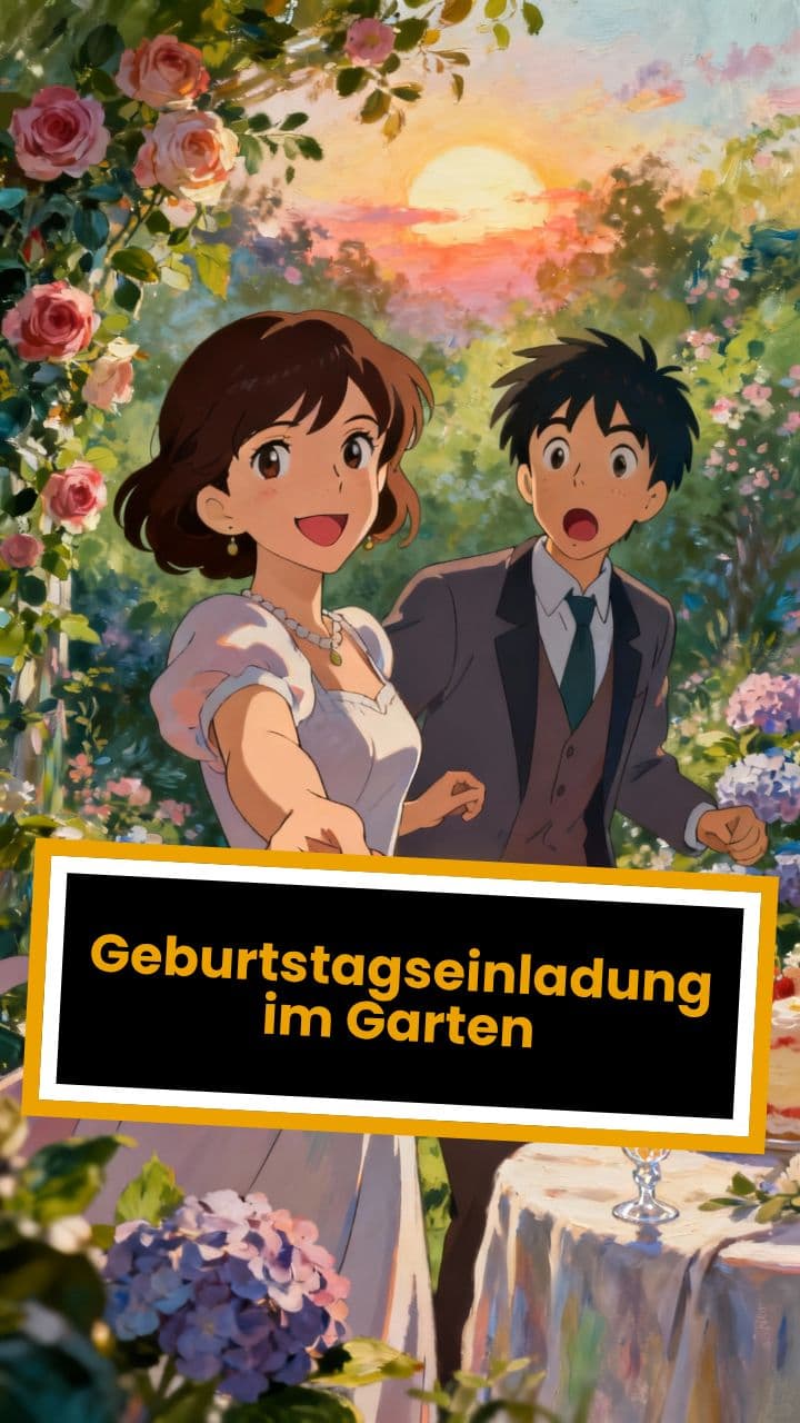 Geburtstagseinladung im Garten