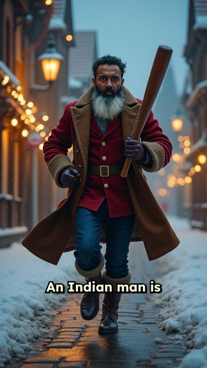 Man Chases Santa with a Bat