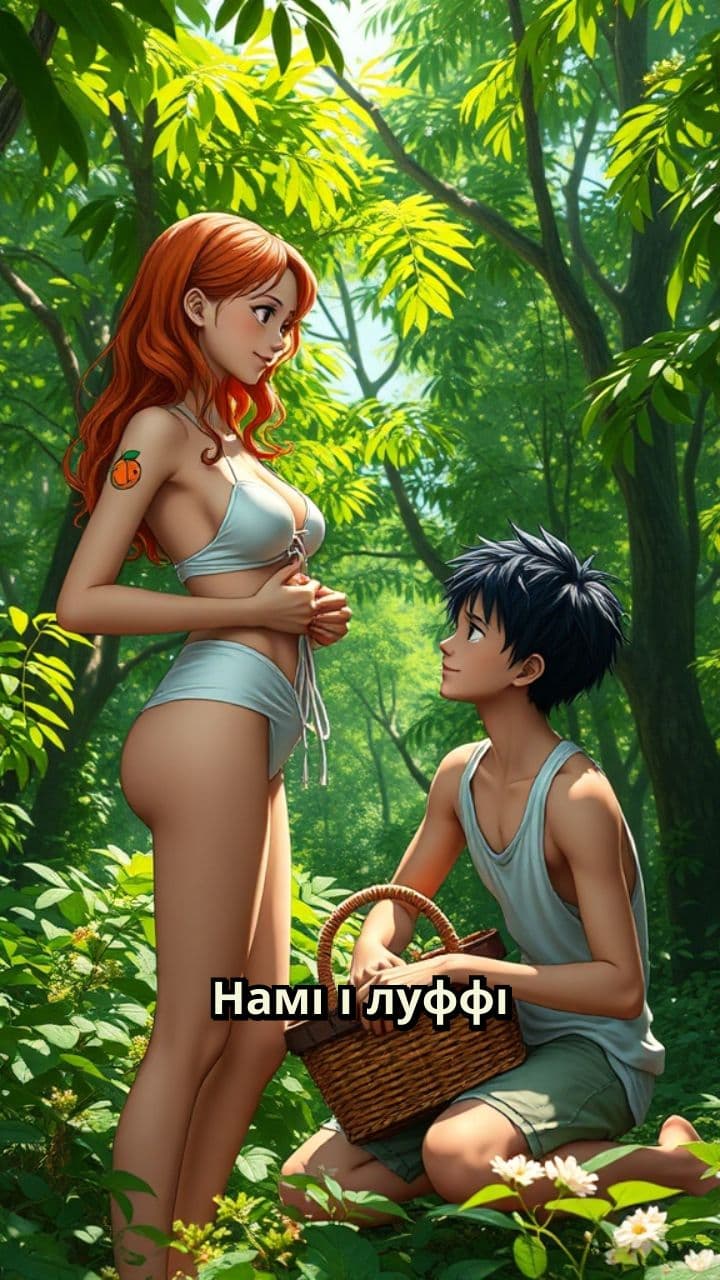 Намі та Луффі в лісі