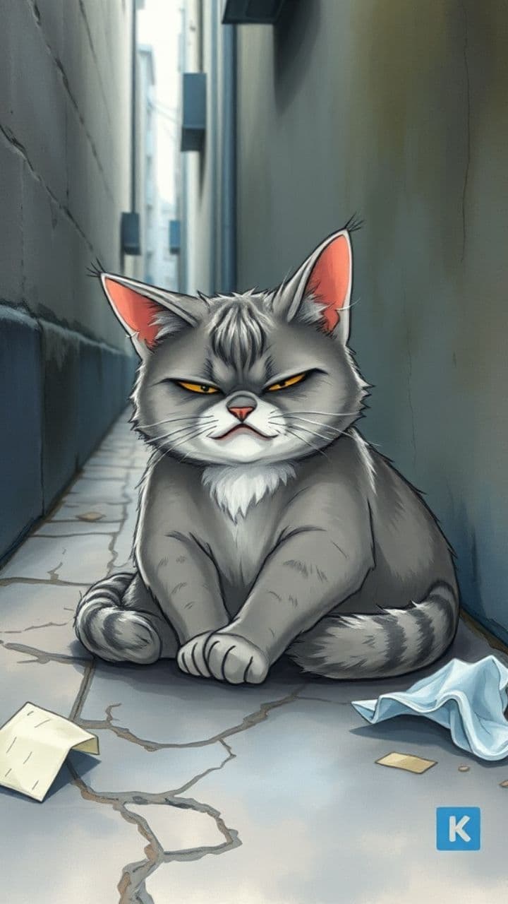 Grumpy Alley Cat