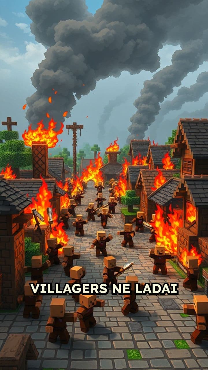 Villagers Clash and Set Fires Everywhere
