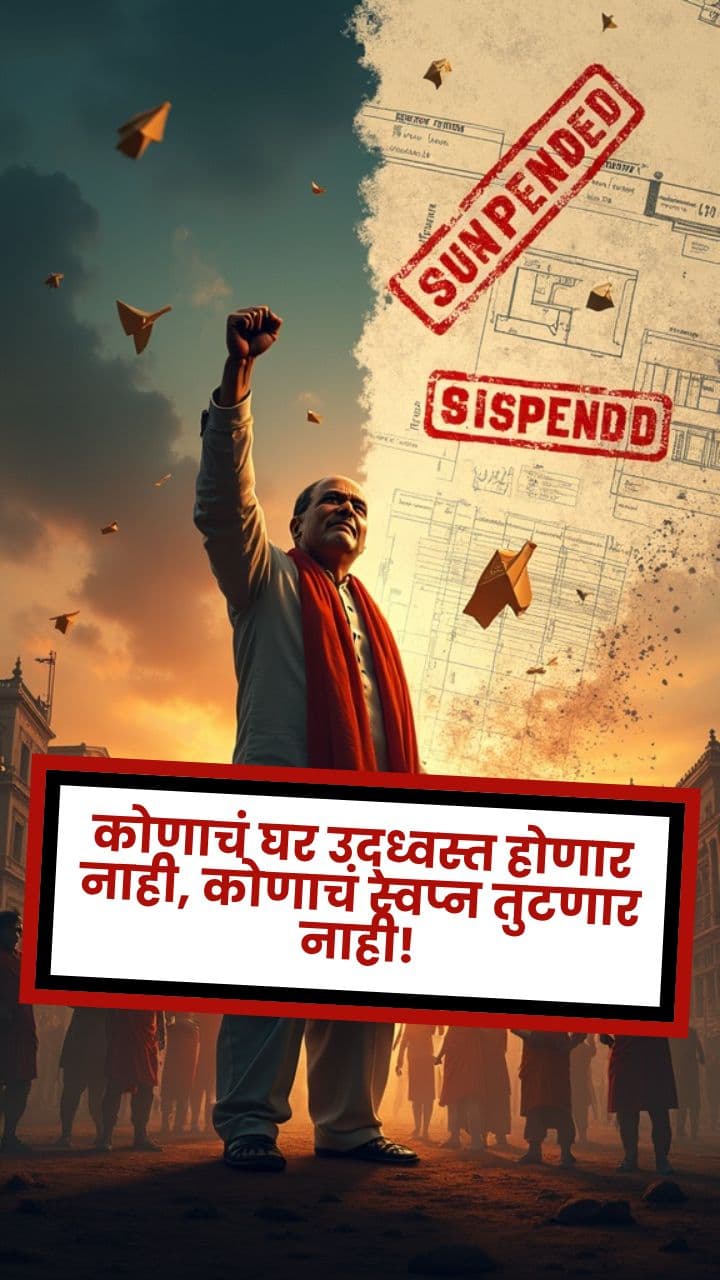 कोणाचं घर उद्ध्वस्त होणार नाही, कोणाचं स्वप्न तुटणार नाही!