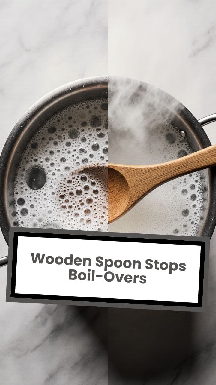 Wooden Spoon Stops Boil-Overs