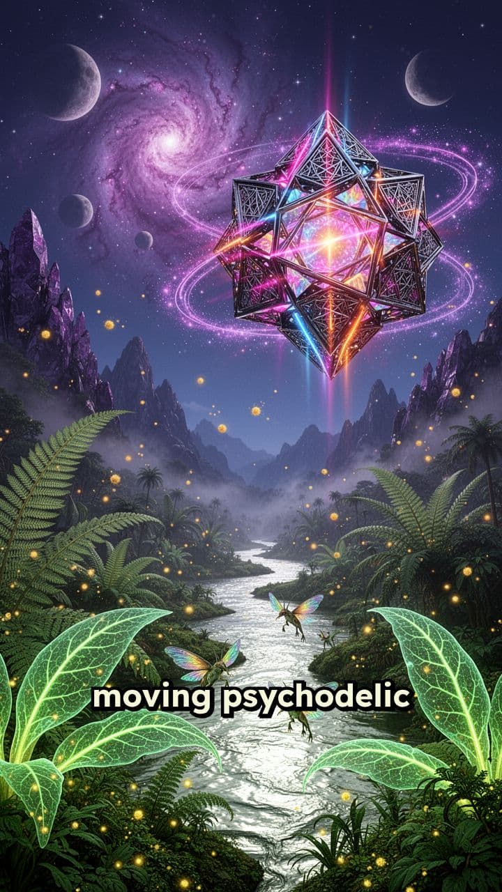 Psychedelic God Flying Through Magic World