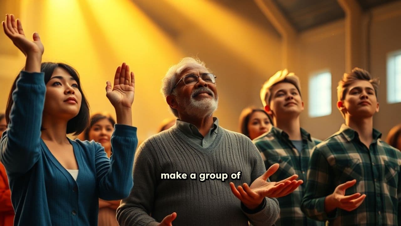 Christians Worshipping with Raised Hands