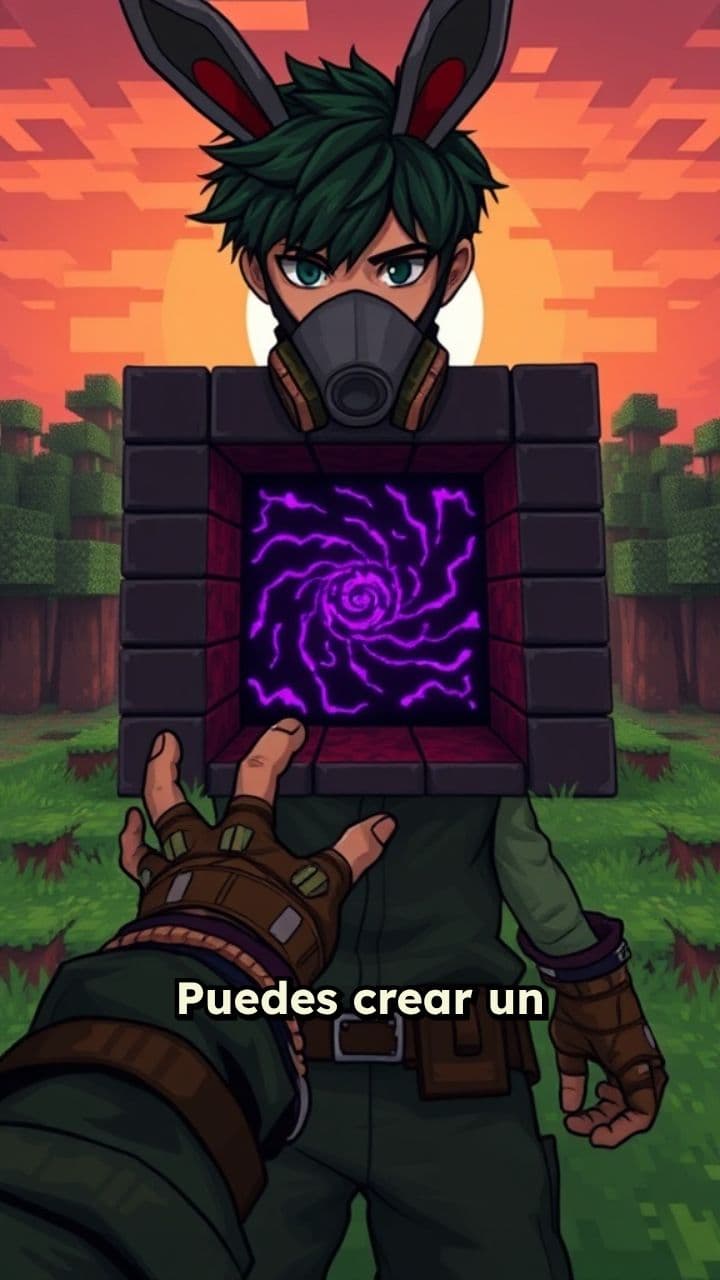 Deku vigilante entra a portal Minecraft