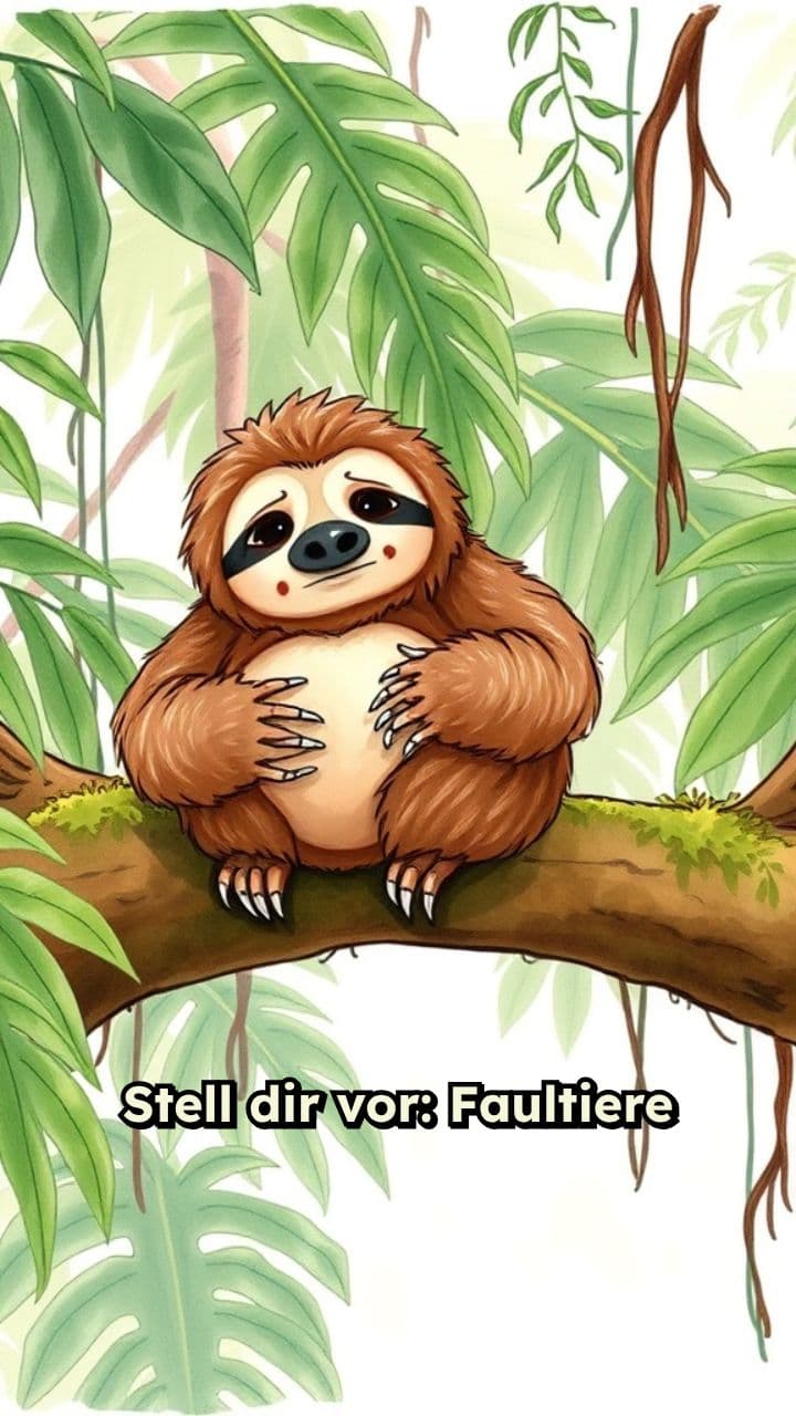 Faultiere verdauen einen Monat lang