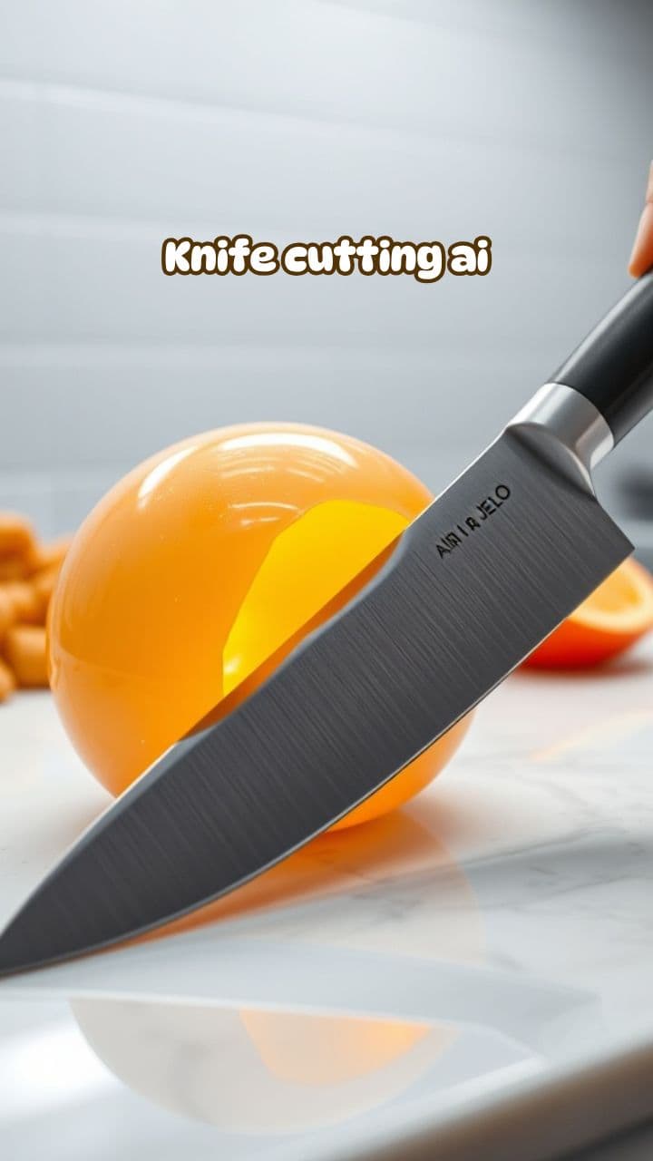 Knife Cutting Jello Food