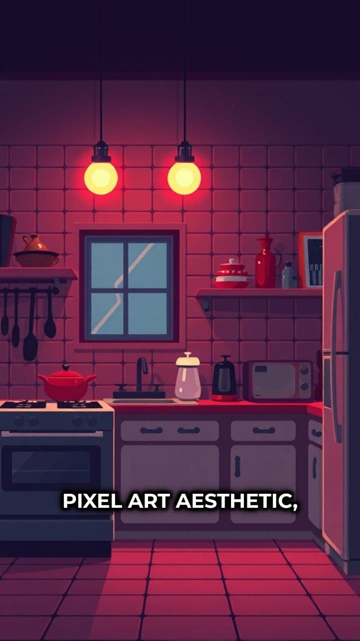 Pixelated Whispers of a Dark Kitchen
