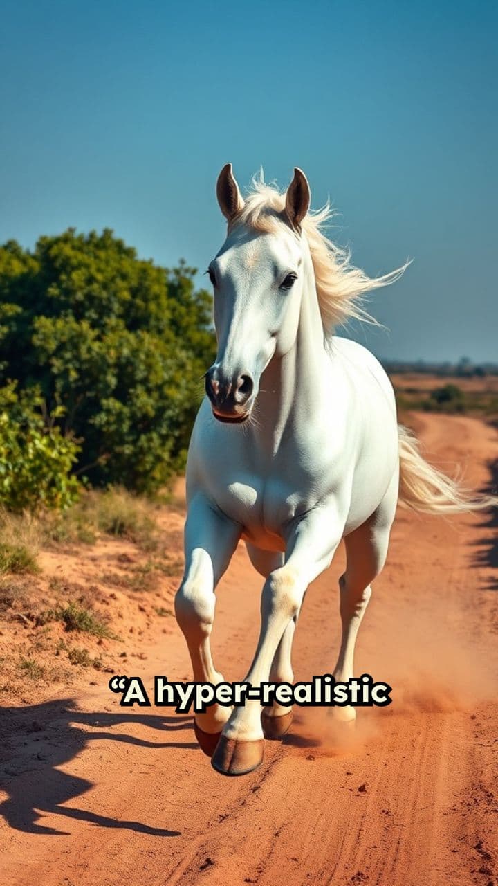 Majestic White Marwari Stallion Sprint