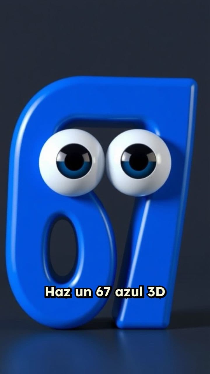 67 Azul 3D con Ojos