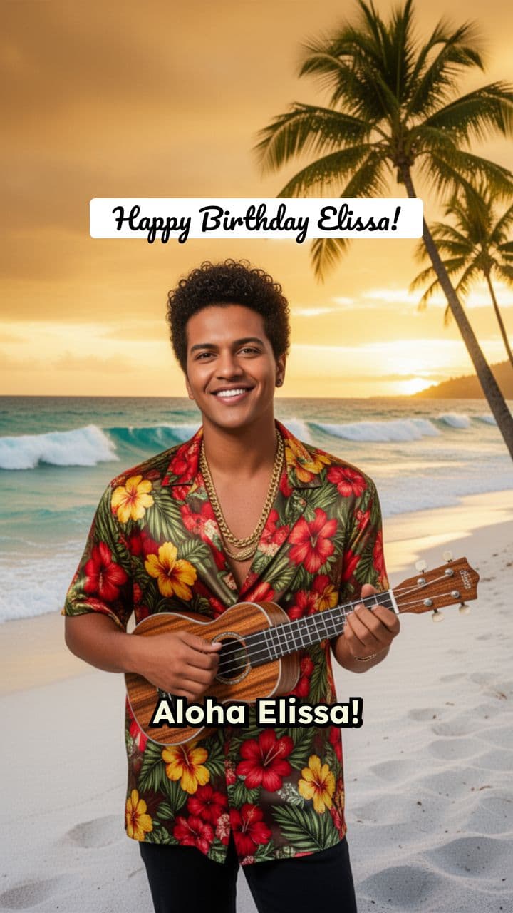 Bruno Mars Birthday Message to Elissa