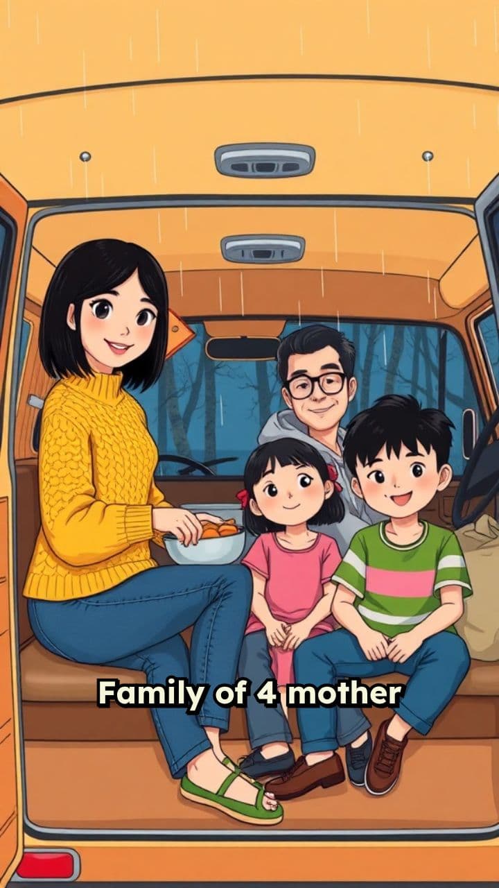 Rainy Evening Campervan Family Trip