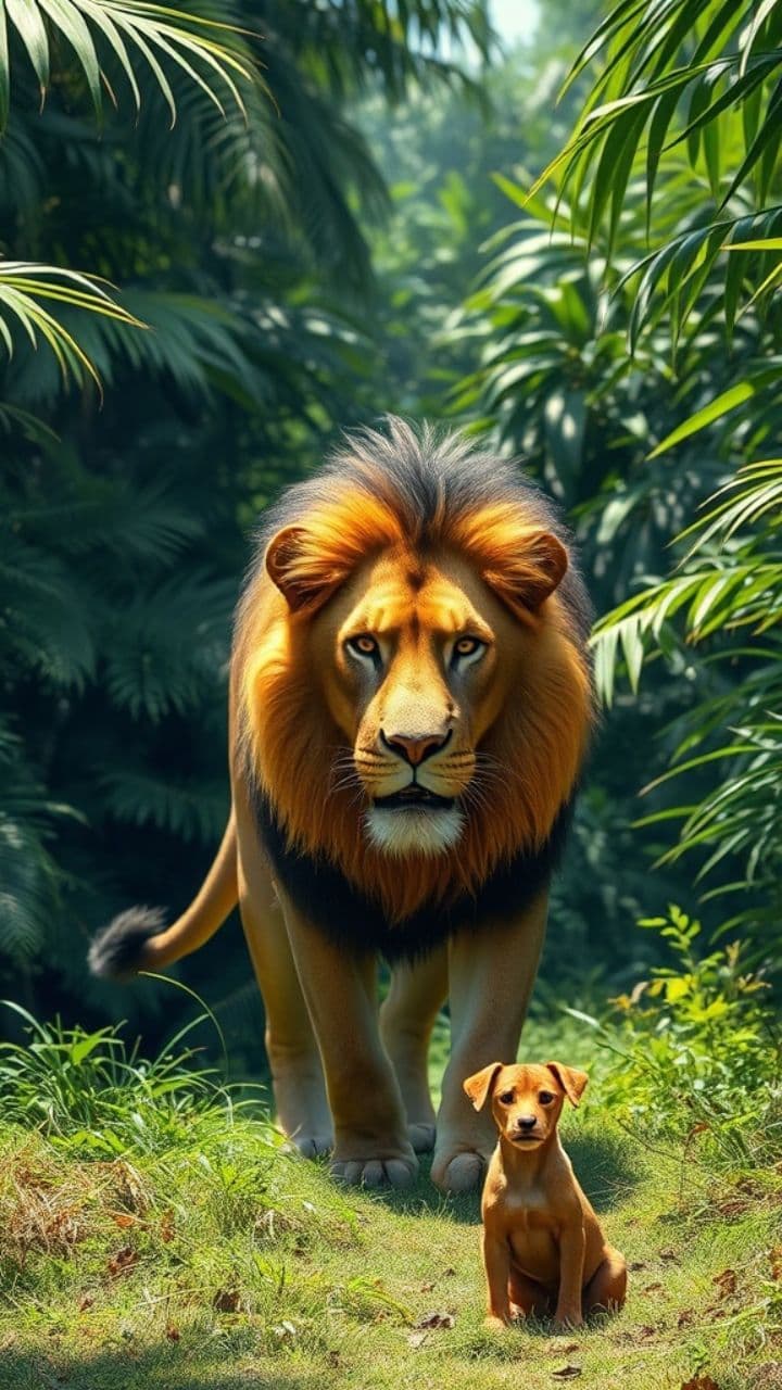 शेर और चतुर कुत्ता