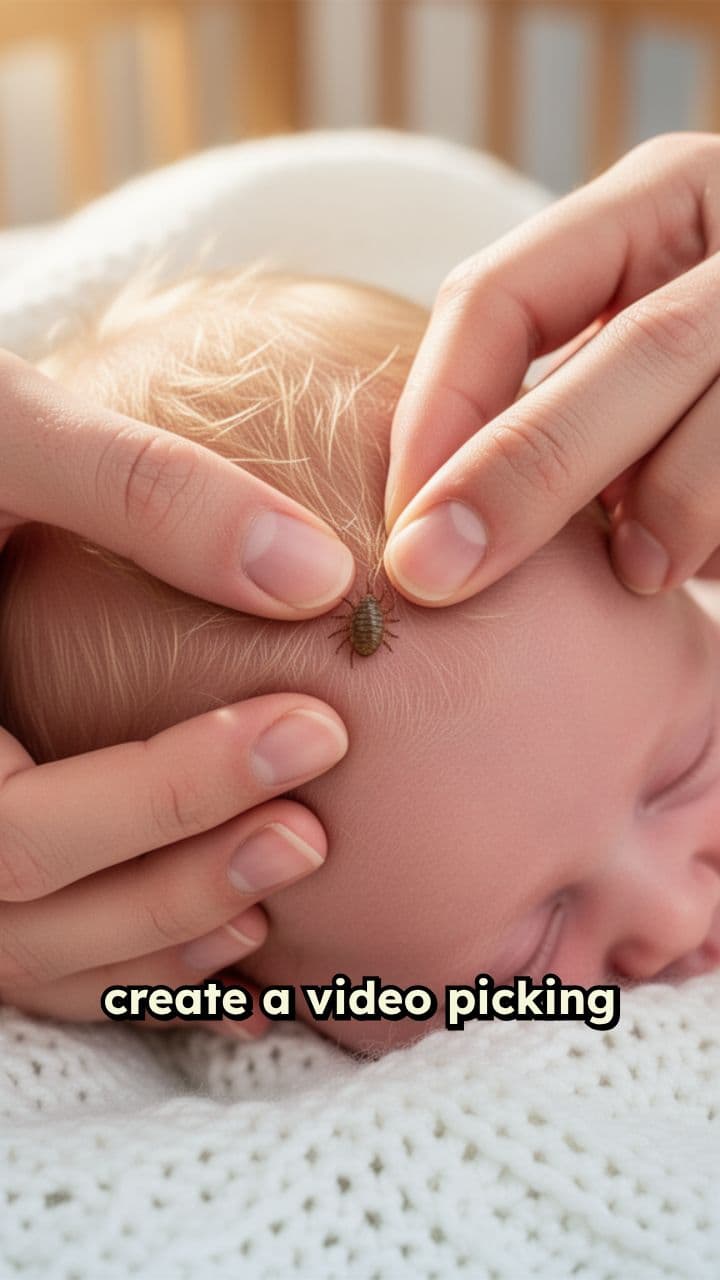 Removing Lice from Newborn's Head