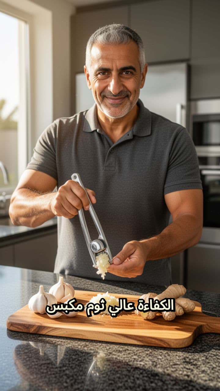 High-Efficiency Stainless Steel Garlic Press