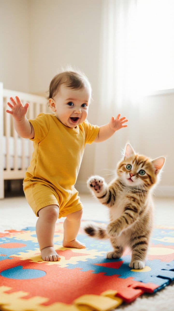 Baby & Kitten Dance Party