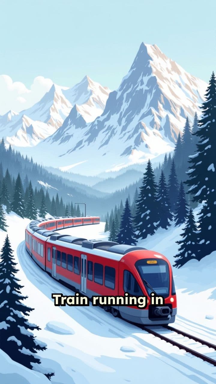 Train in the Swedish Mountains