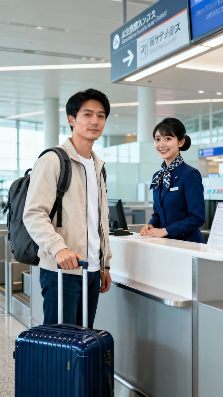 空港チェックインの会話