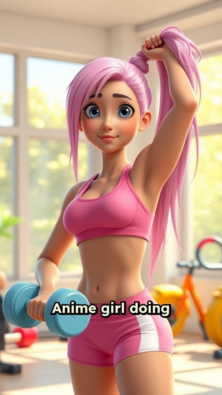 Anime Girl Dumbbell Workout