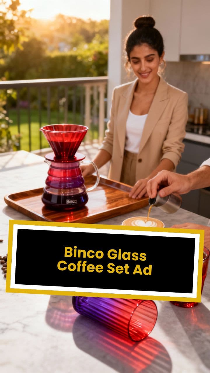 Binco Glass Coffee Set Ad