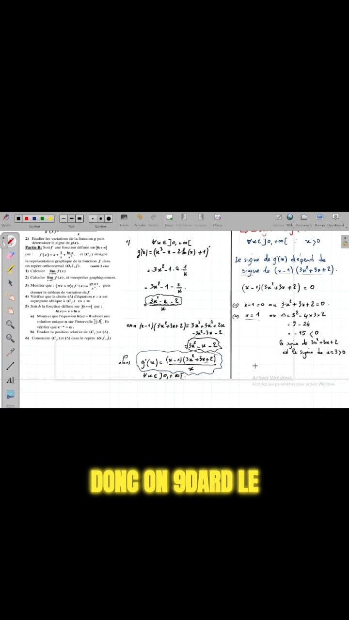 Constructing the Sign Table for the Derivative