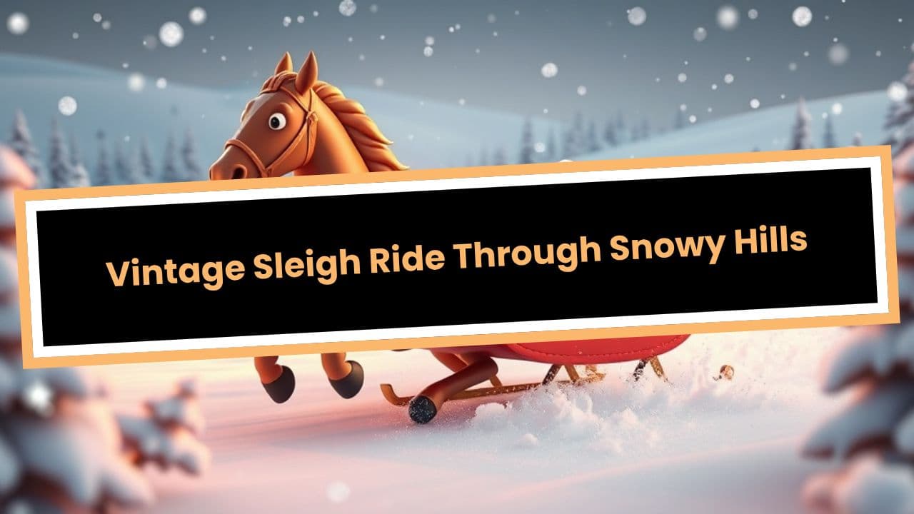 Vintage Sleigh Ride Through Snowy Hills
