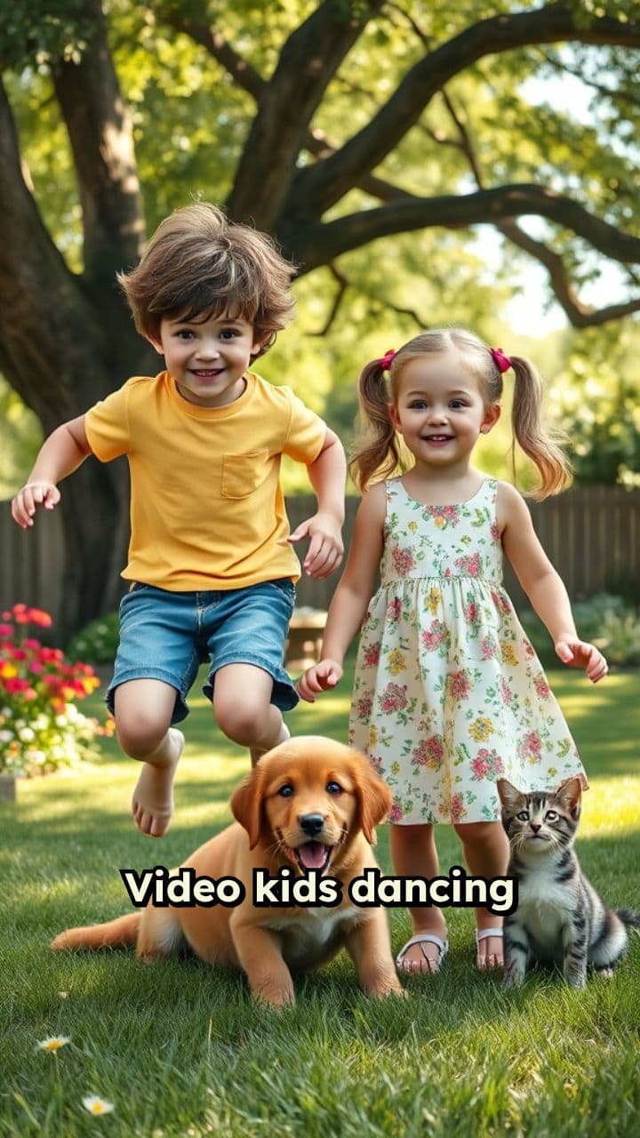 Kids Dance and Sing with Cute Pets
