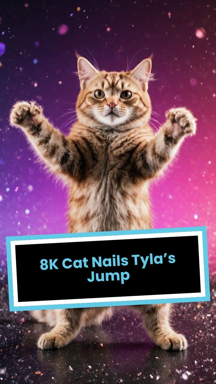 8K Cat Nails Tyla’s Jump