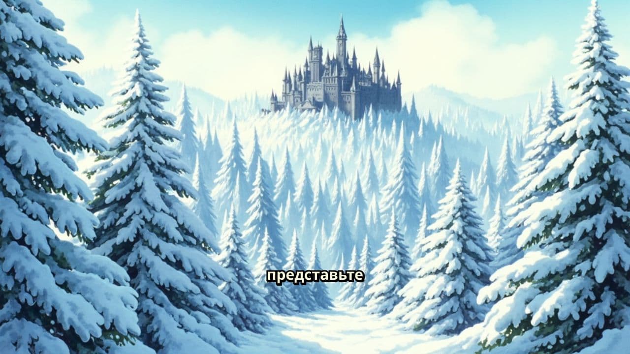 Замок в снежном лесу