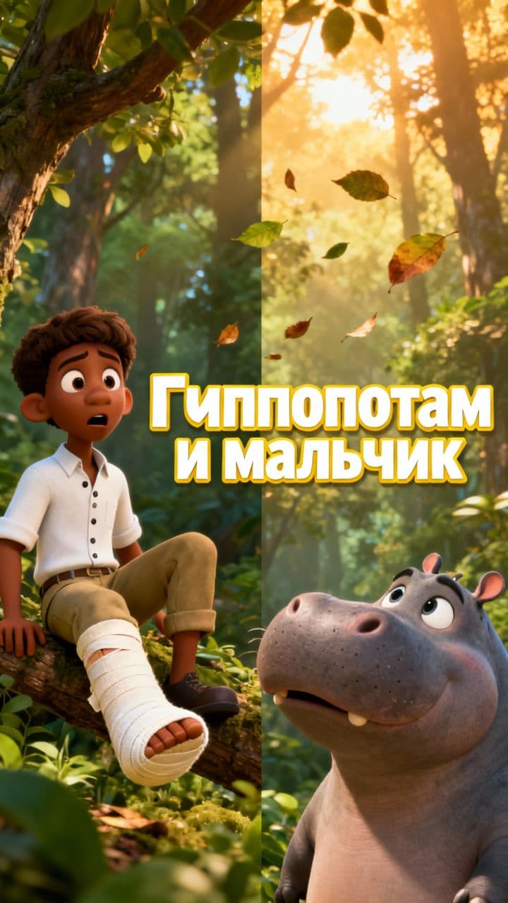 Гиппопотам и мальчик