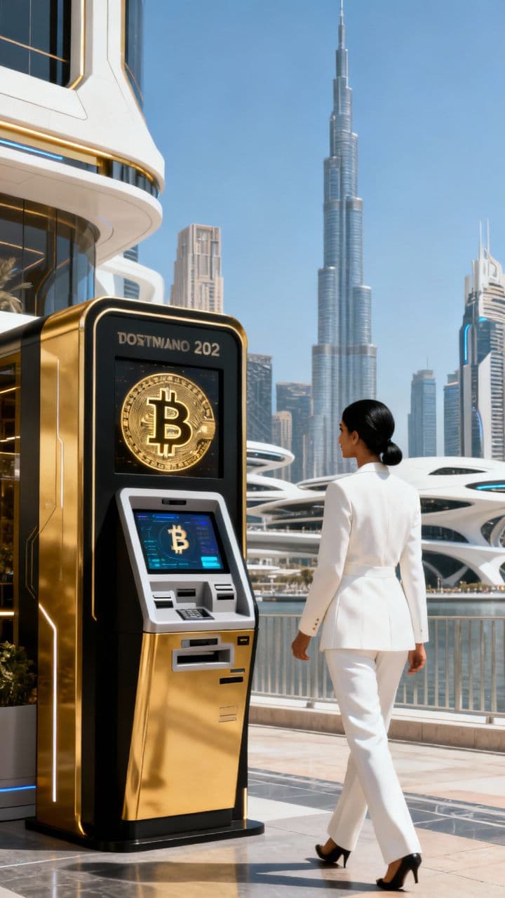 Futuristic Bitcoin ATM in Dubai