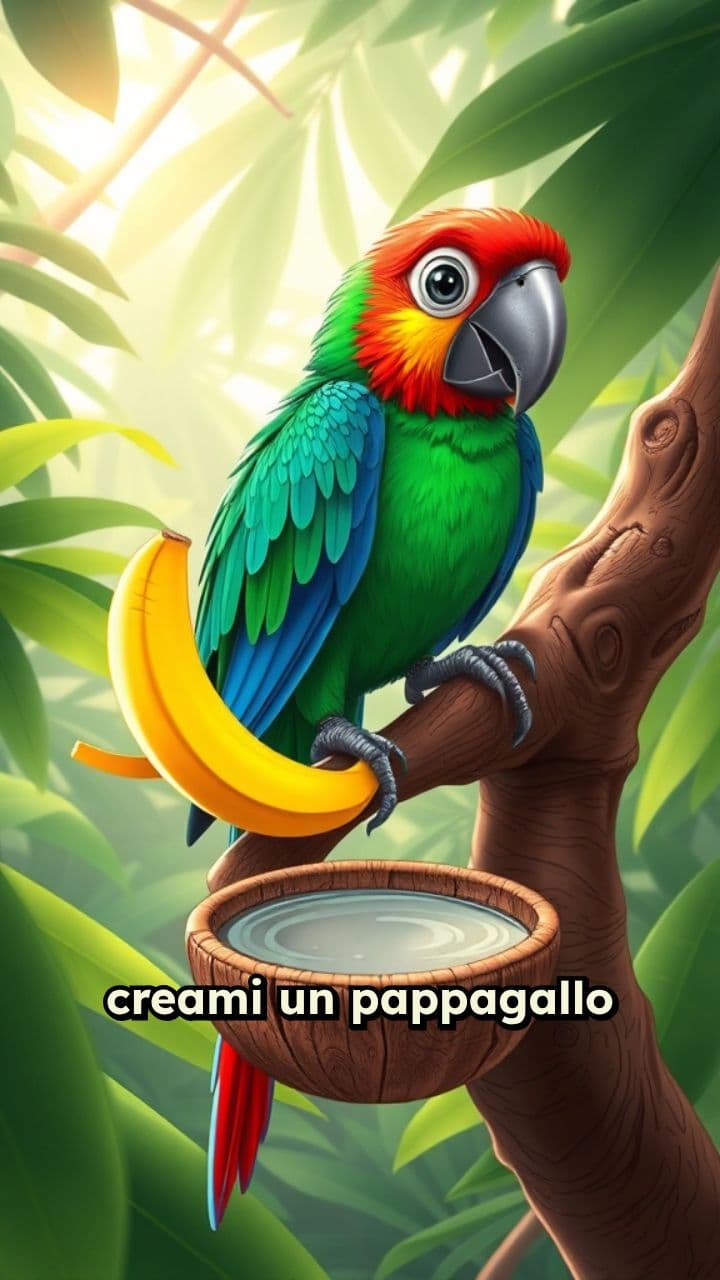 Pappagallo gourmet con vino