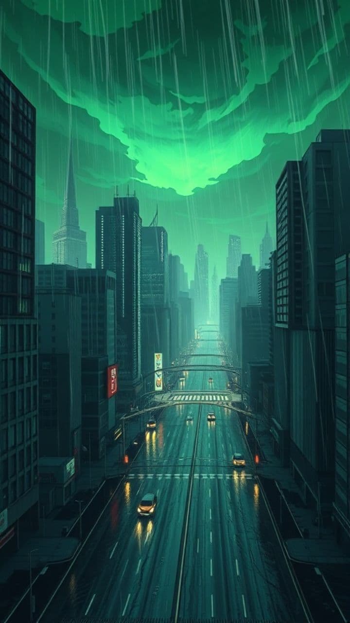 Кислотный дождь над городом